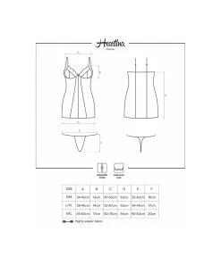 Obsessive Heartina Red Chemise With Lace Inserts -Sex Toy Store heartina chemise red 3