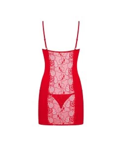 Obsessive Heartina Red Chemise With Lace Inserts -Sex Toy Store heartina chemise red 5