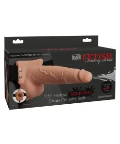 Fetish Fantasy Series Hollow Squirting Strap-On With Balls -Sex Toy Store hollow squirting strap on with balls 7 5 inch 3