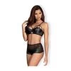 Obsessive Leatheria Black Matte Look Lingerie Set -Sex Toy Store leatheria set 1