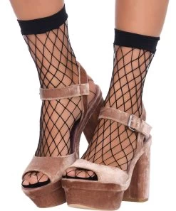 Leg Avenue Mara Black Net Ankle Socks