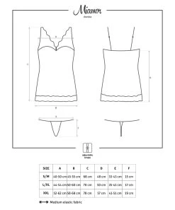 Obsessive Black Chemise With Lace And Black Rhinestones -Sex Toy Store miamor chemise eng