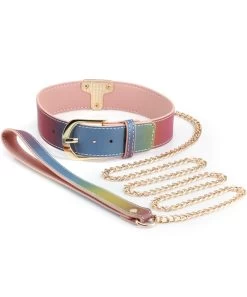 NS Novelties Spectra Bondage Collar With Leash