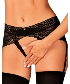 Obsessive Lacrisia Crotchless Suspender Thong