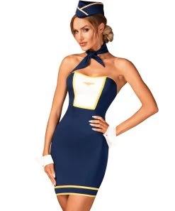 Obsessive Stewardess Blue Erotic Set