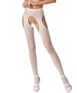 Passion S017 Net Crotchless Tights -Sex Toy Store passion s017 net crotchless tights wht 1