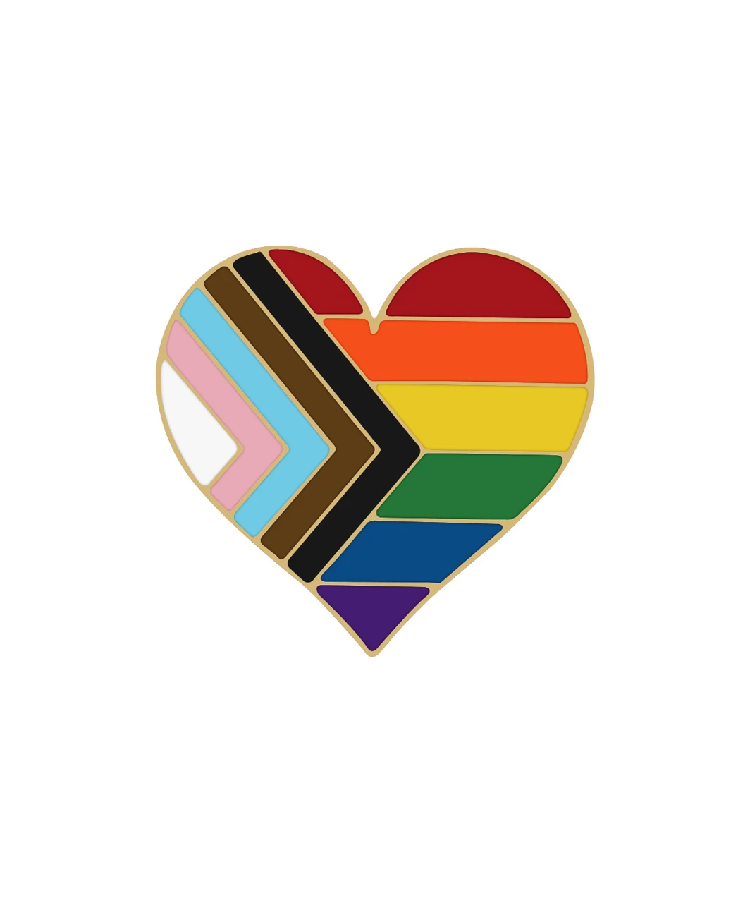 Rainbow Pride Progress Flag Enamel Lapel Pin Heart 3 Rainbow Pride Progress Flag Enamel Lapel Pin Heart