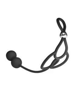 Rebel Cock & Scrotum Support Rings With Anal Beads