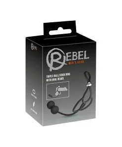 Rebel Cock & Scrotum Support Rings With Anal Beads -Sex Toy Store rebel cock scrotum support rings with anal beads 5