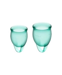 Satisfyer Feel Confident Menstrual Cup Set -Sex Toy Store satisfyer feel confident menstrual cup green 1