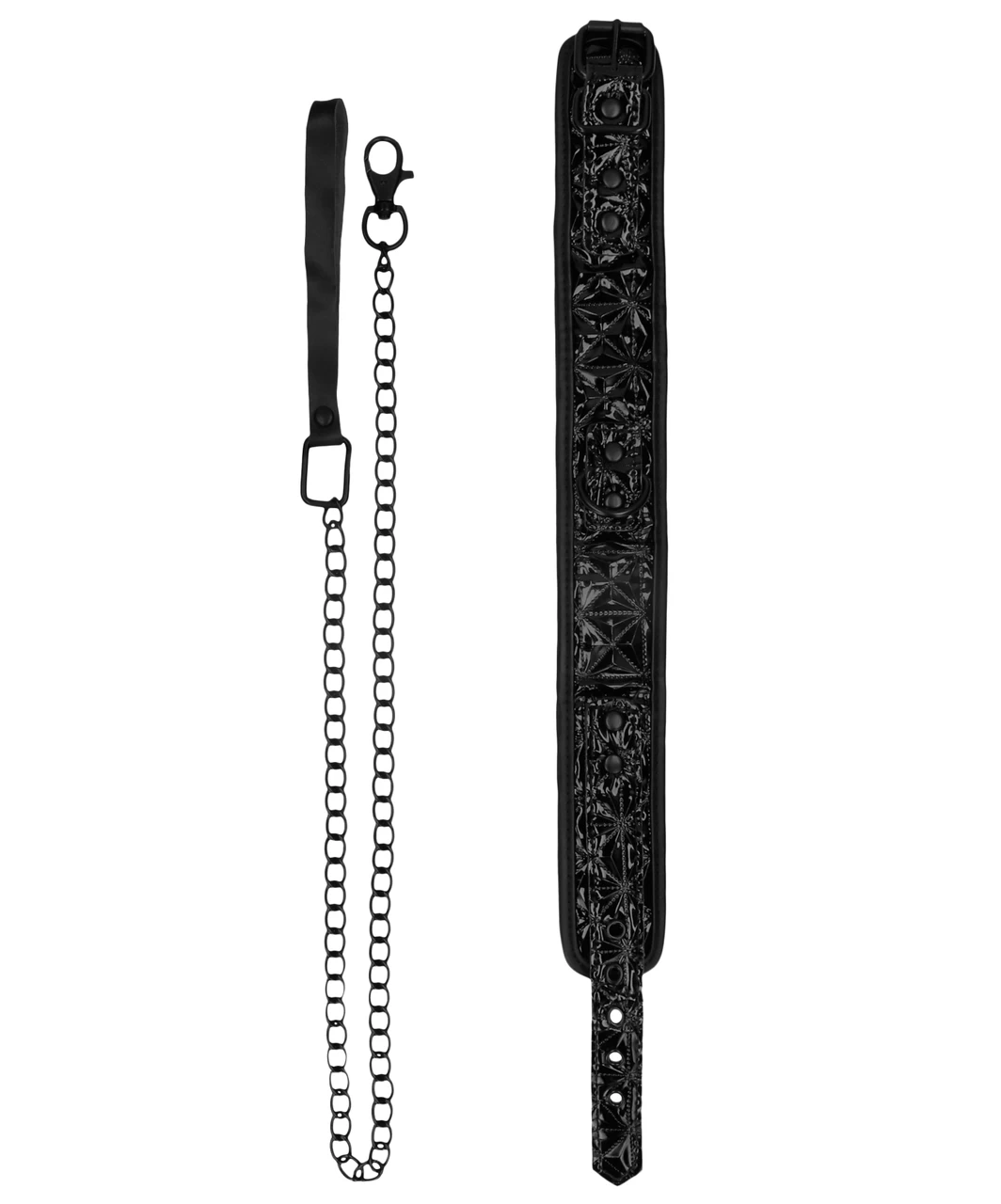 Ouch! Black Collar With Leash 4 Ouch! Black Collar With Leash - Image 2