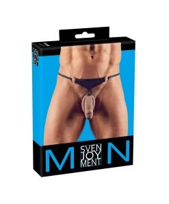 Svenjoyment Black String With Metal Cock Ring -Sex Toy Store svenjoyment black string with metal cock ring 4