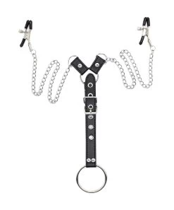 Temptation Unboxed Chained Nipple Clamps With Cock Ring