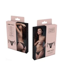 Underneath Luna Black Lace Tie-side Thong -Sex Toy Store underneath luna black lace tie side thong 5