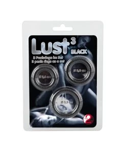 You2Toys Lust 3 Cock Ring Set -Sex Toy Store you2toys lust 3 cock ring set blk 2