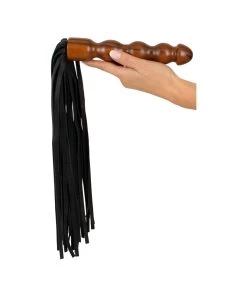 Zado Leather Flogger With Wooden Handle -Sex Toy Store zado leather flogger with wooden handle 3